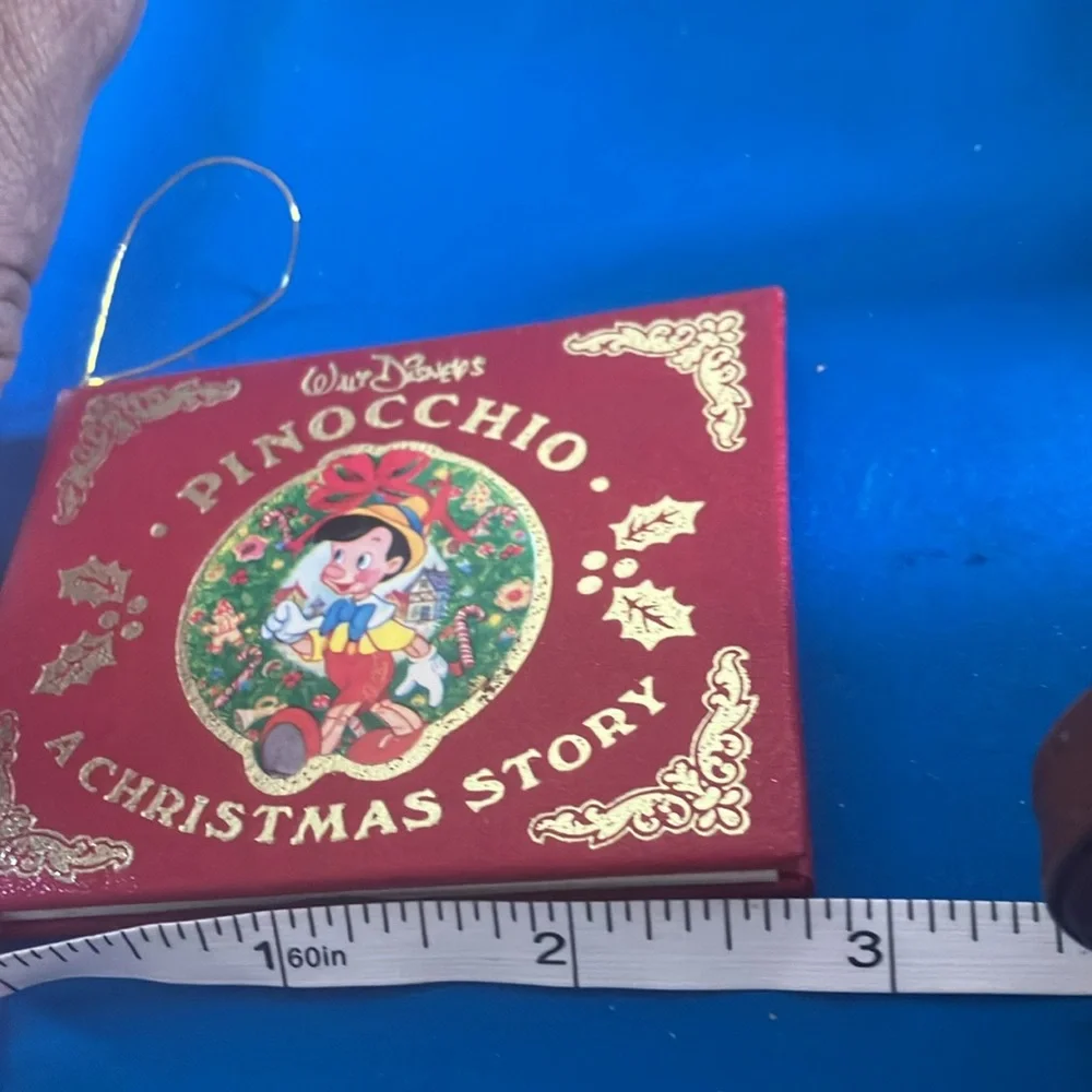 Disney Pinocchio Red and Gold Christmas Set of ornaments